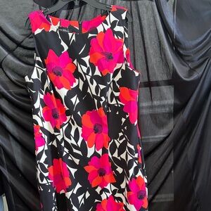 Alyx Black and Pink Floral Midi Dress